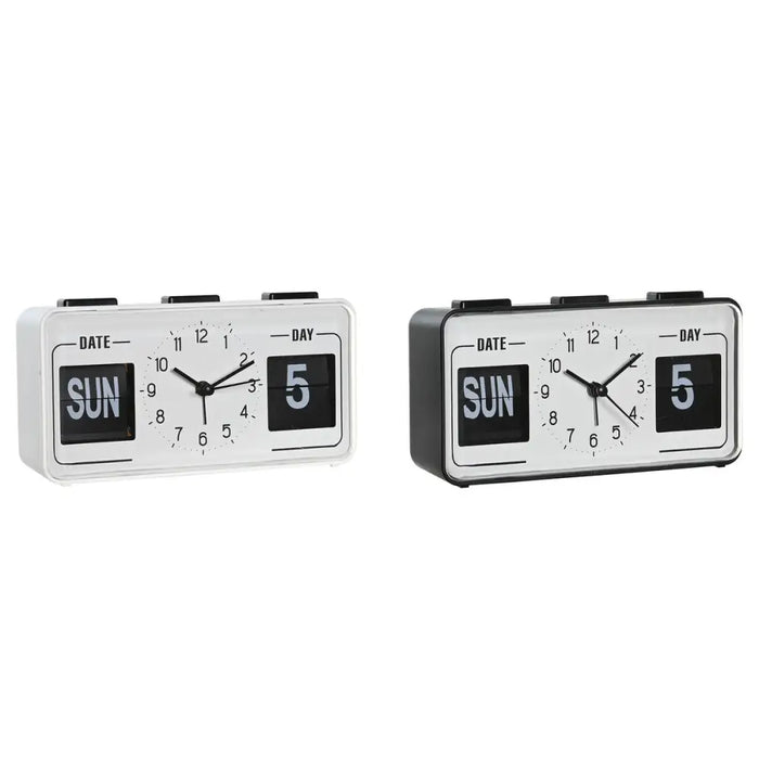 Будилник DKD Home Decor Бял Черен PVC 17 x 5 x 9 cm (2 броя)