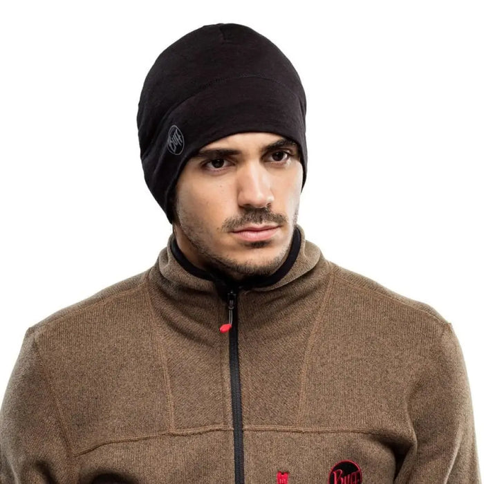 BUFF MERINO LIGHTWEIGHT BEANIE SOLID BLACK Шапка с един