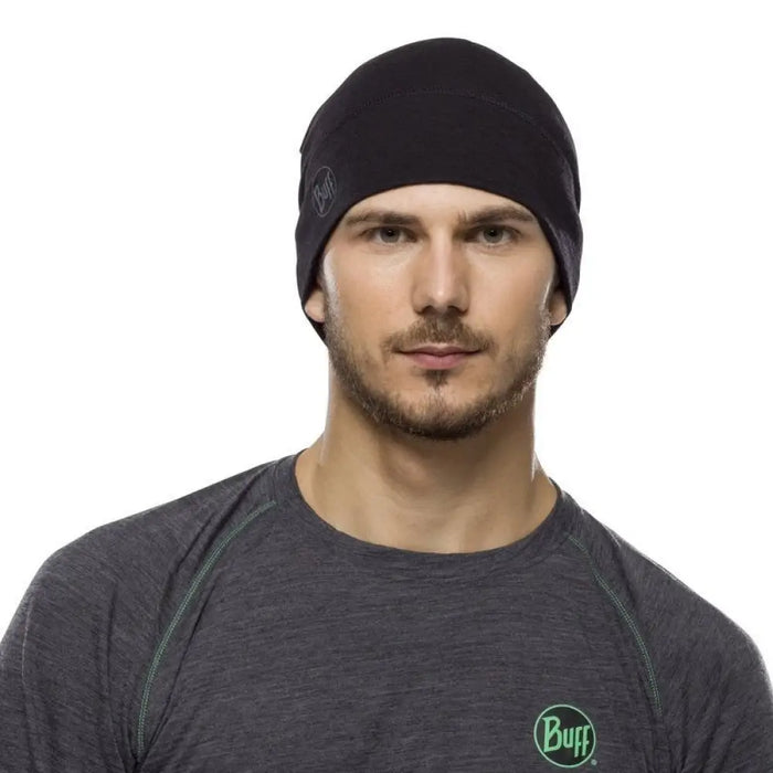 BUFF MERINO LIGHTWEIGHT BEANIE SOLID BLACK Шапка с един