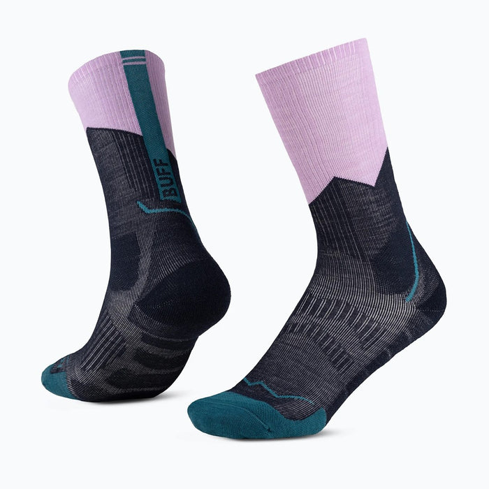 Чорапи BUFF Merino MW Crew MWC1, черно-лилави, размер L
