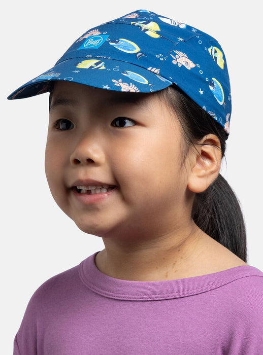 Детска шапка с козирка BUFF - Pack Mini Cap Kids, размер 48-52 cm, синя