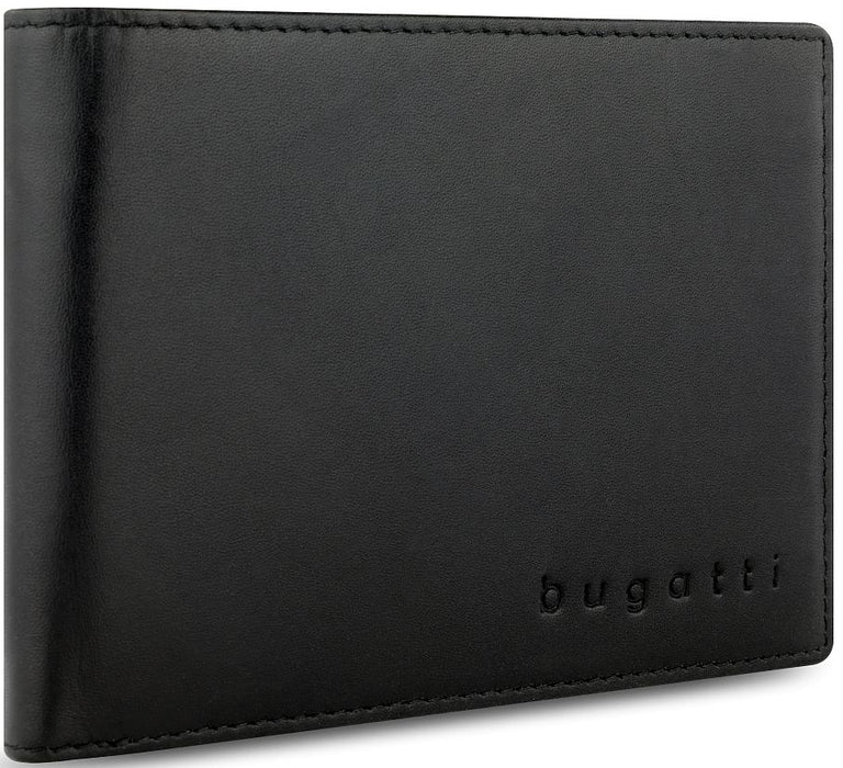 Мъжки кожен портфейл Bugatti Super Slim - С капаче, черен