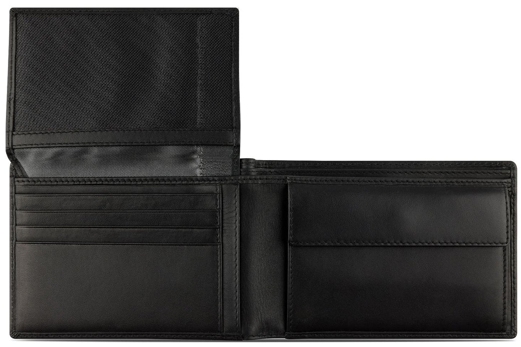 Мъжки кожен портфейл Bugatti Super Slim - С капаче, черен