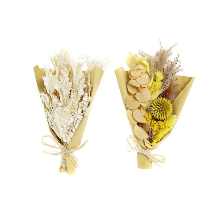 Букет DKD Home Decor Бежов Жълт Сухо цвете (10 x 5 x 18 cm)