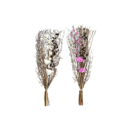 Букет DKD Home Decor Розов Кафяв Бял Сухо цвете (2 броя)