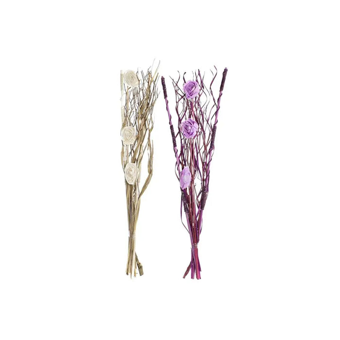 Букет DKD Home Decor Розов Люляк Бял Сухо цвете (30 x 30 x