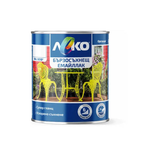 БЪРЗОСЪХНЕЩ ЕМАЙЛЛАК RAL 9010 2.5 L LEKO