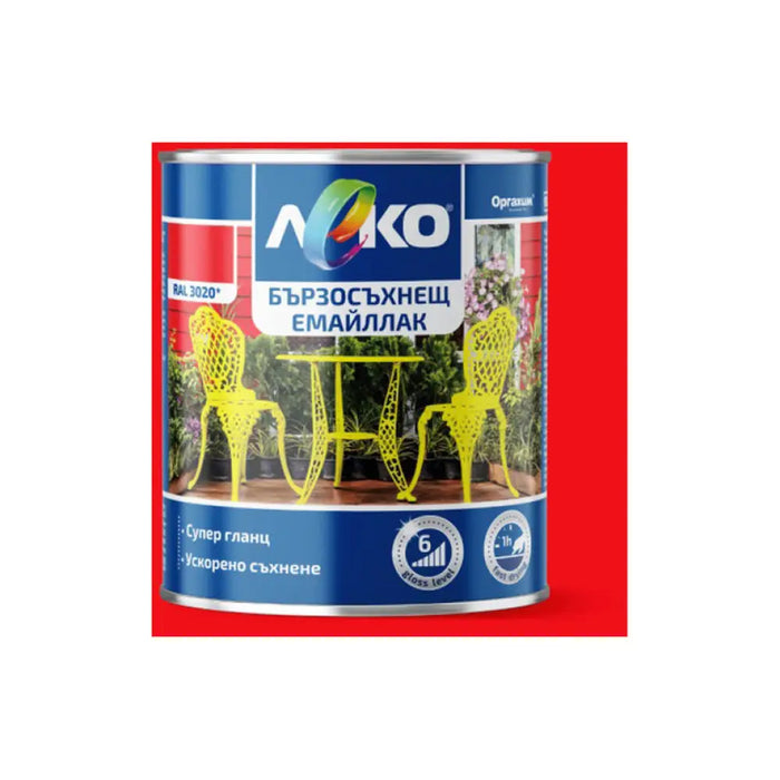 БЪРЗОСЪХНЕЩ ЕМАЙЛЛАК RAL 3020 2.5 L LEKO