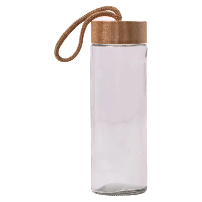 БУТИЛКА ЗА ВОДА БАМБУКОВ КАПАК 430 ML ANDA