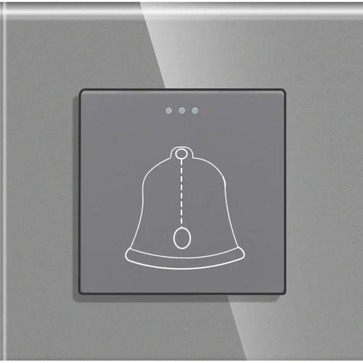 БУТОН ЗА ЗВЪНЕЦ РАМКА СТЪКЛО СИВ LUXON