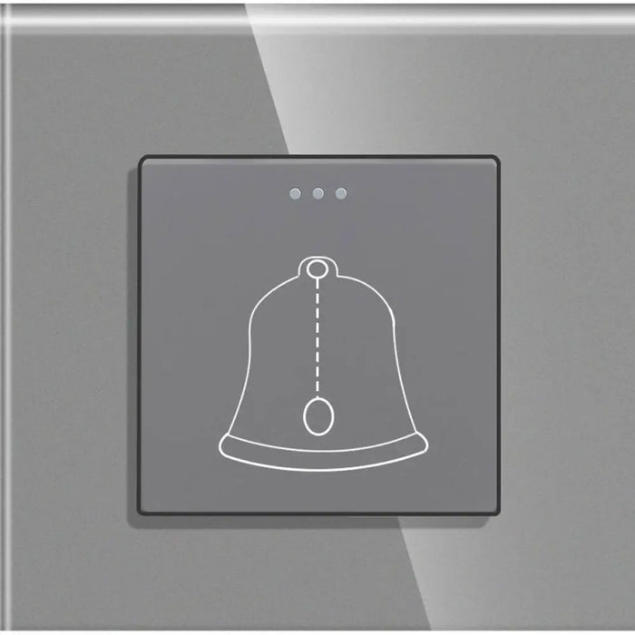 БУТОН ЗА ЗВЪНЕЦ РАМКА СТЪКЛО СИВ LUXON