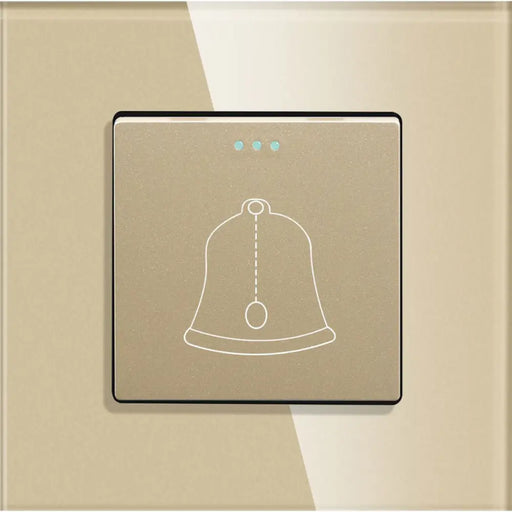 БУТОН ЗА ЗВЪНЕЦ РАМКА СТЪКЛО ЗЛАТО LUXON