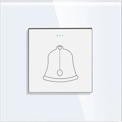 БУТОН ЗА ЗВЪНЕЦ РАМКА СТЪКЛО БЯЛ LUXON