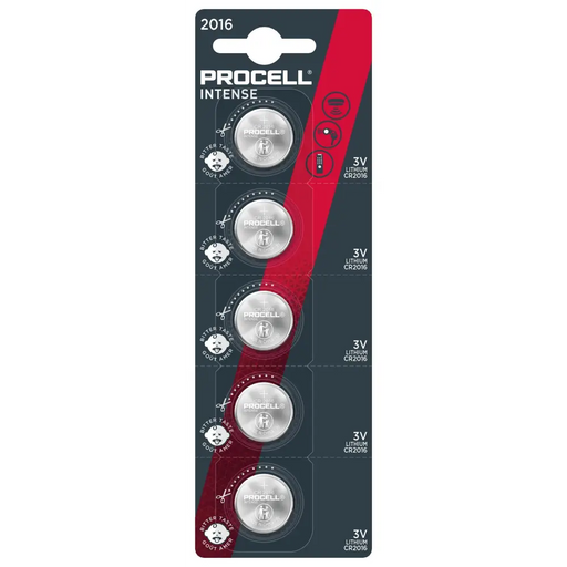 Бутонна батерия DURACELL PROCELL CR2016 3V 5 бр. в блистер