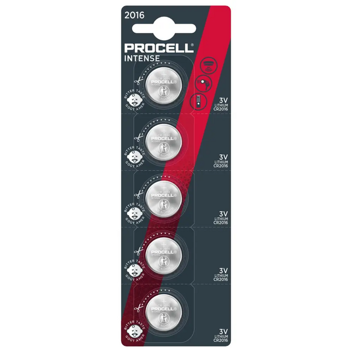 Бутонна батерия DURACELL PROCELL CR2016 3V 5 бр. в блистер