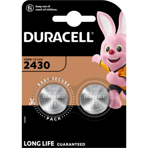Бутонна батерия литиева DURACELL CR2430 3V 2 бр. в блистер