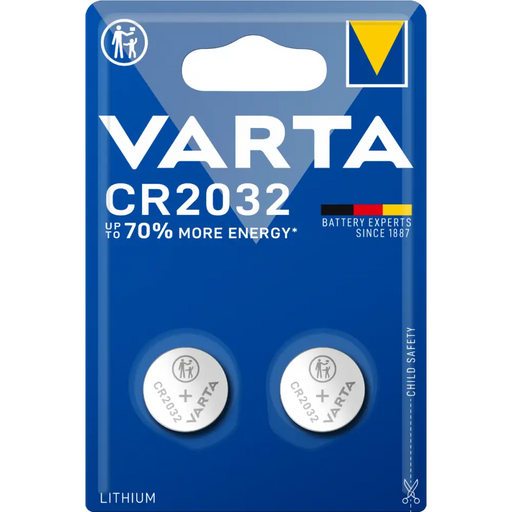 Бутонна батерия литиева GP CR2032 3V 2 бр. в блистер VARTA