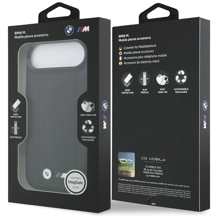 BMW M Quilted Logo MagSafe Case за iPhone 17 Air - черен