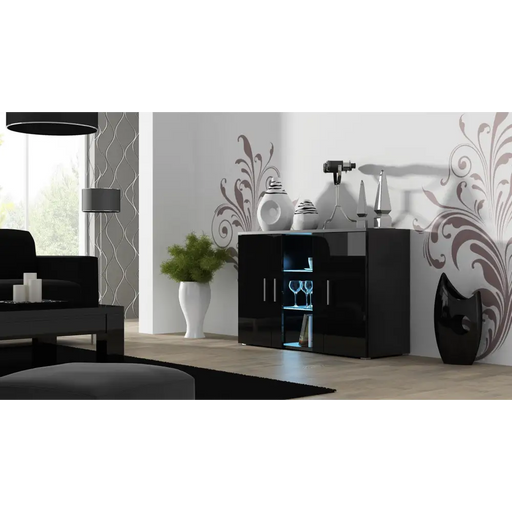 Бюфет Cama 120см SOHO S7 черен/черен гланц