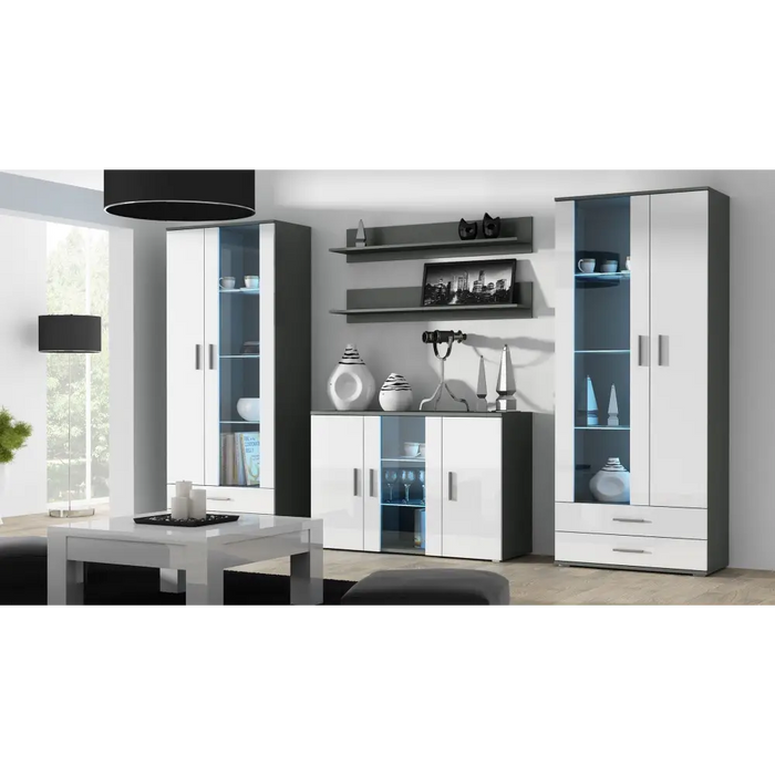 Бюфет Cama 120см SOHO S7 сиво/бял гланц