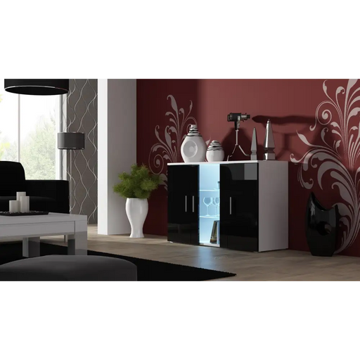 Бюфет Cama 120см SOHO S7 бял/черен гланц