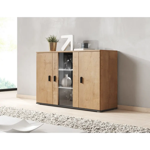 Бюфет Cama 120см SOHO S7 дъб левкас/черен