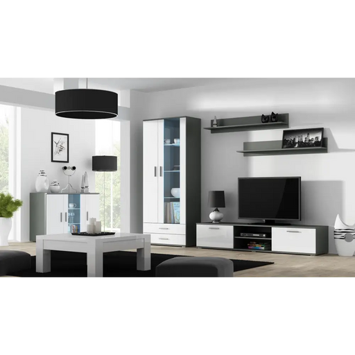 Бюфет Cama 120см SOHO S7 сиво/бял гланц