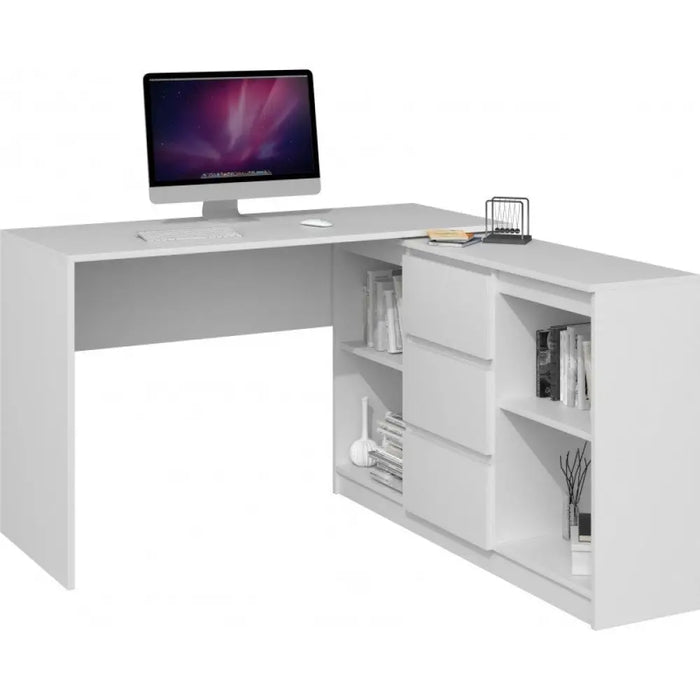 Бюро за компютър Topeshop BIURKO PLUS BIEL Бяло