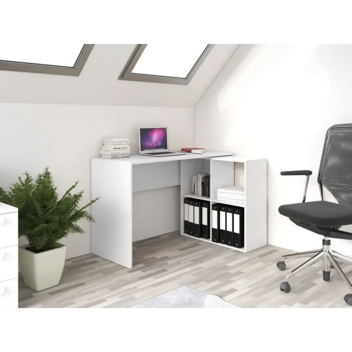 Бюро за компютър Topeshop PLUS 2X2 BIEL Бяло