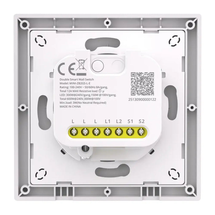 SONOFF MINI-ZB2GSL-E ZigBee двуканален стенен ключ без нат.