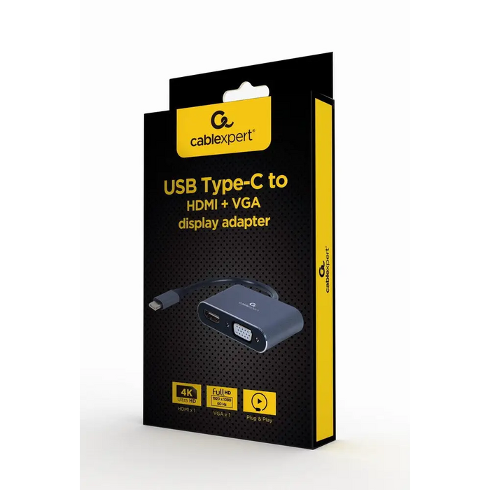 Cablexpert A-USB3C-HDMIVGA-01 USB графичен адаптер Сив