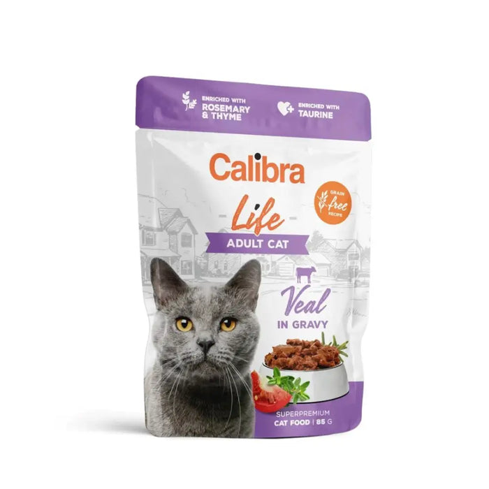 CALIBRA Cat Life Adult Телешко в сос - мокра храна за котки