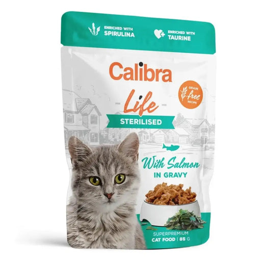 CALIBRA Cat Life pouch Sterilised Salmon in gravy - мокра