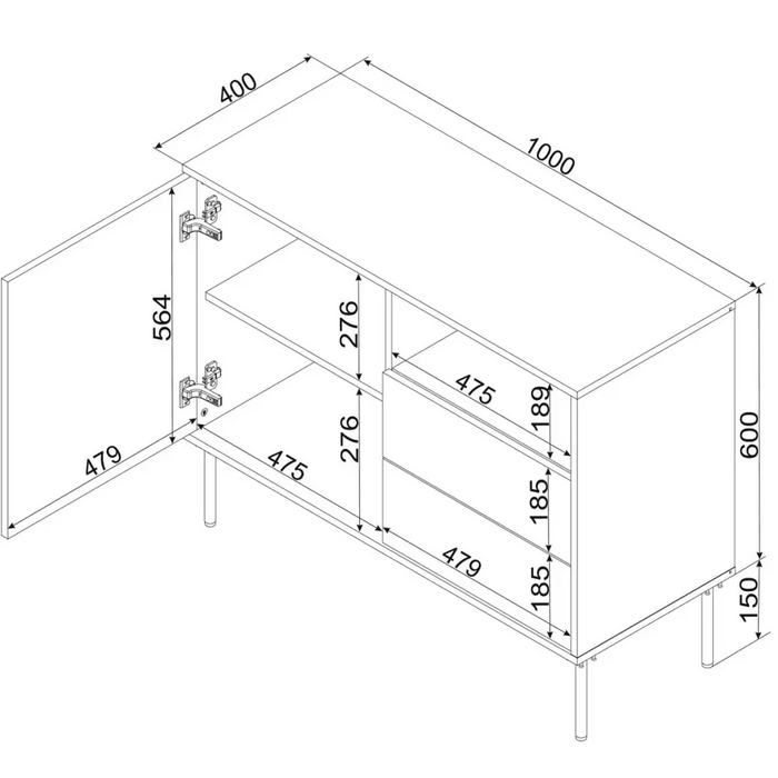 Cama 1D2S Скрин TRESSE 100x40x75 кашмир мат