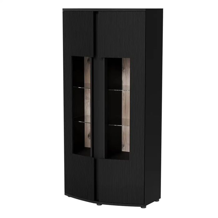 Cama 2D витрина MICHELLE 86x35-47xH180 черен/дъб викинг