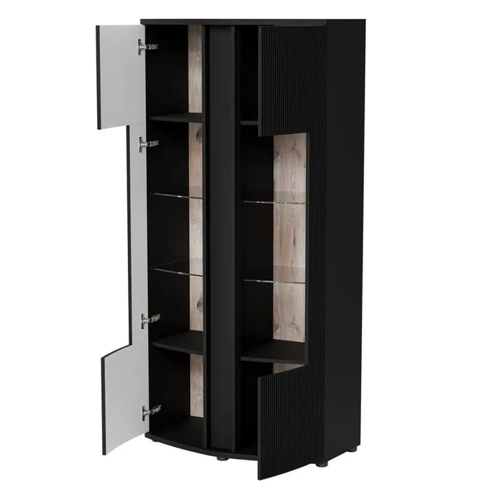 Cama 2D витрина MICHELLE 86x35-47xH180 черен/дъб викинг