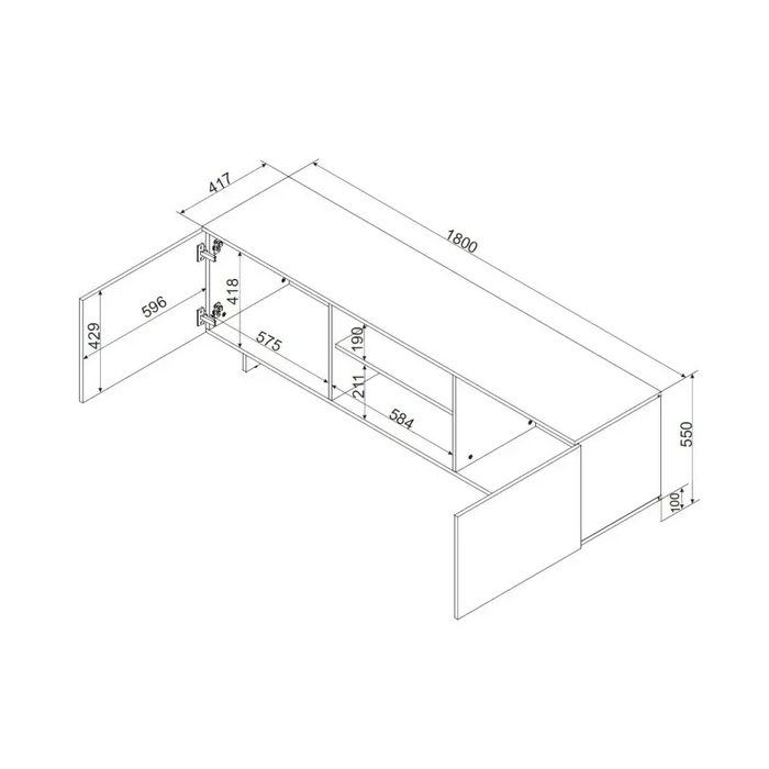 Cama 2D1P RTV шкаф ALMA 180x41.5xH55 кашмир