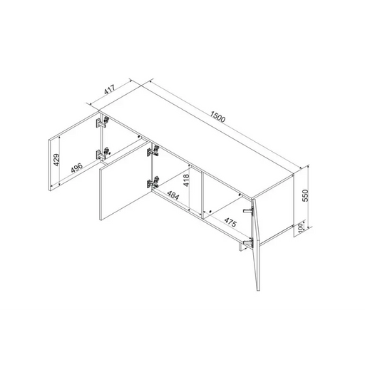 Cama 3D RTV шкаф ALMA 150x41.5xH55 кашмир