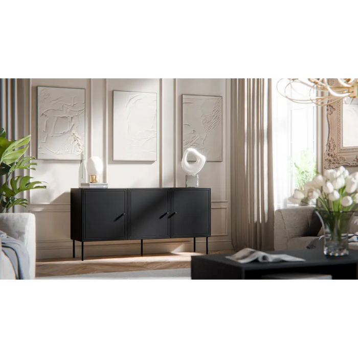 Cama 3D скрин PALAZZO BIS 151x40x75 черен мат