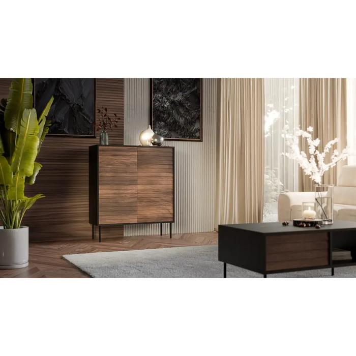 Cama 4D CORTINA скрин 102x40x118 черен/орех