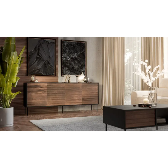 Cama 4D CORTINA скрин 200x40x81 черен/орех