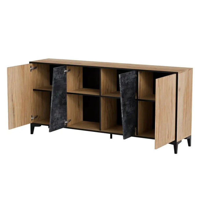 Cama 4D скрин OVO 180x38xH83 дъб/бетон