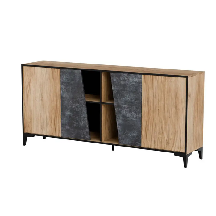 Cama 4D скрин OVO 180x38xH83 дъб/бетон