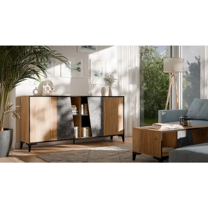 Cama 4D скрин OVO 180x38xH83 дъб/бетон