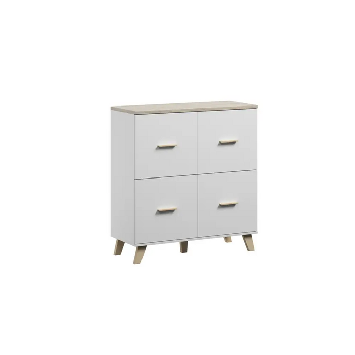 Cama бюфет LOTTA 110 4D бял + дъб сонома