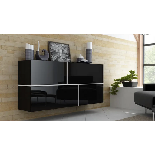 Cama бюфет GOYA 170/40/80 черен/черен гланц + бял