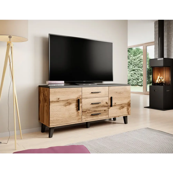Cama бюфет LOTTA 150 2D3S дъб вотан + черен мат