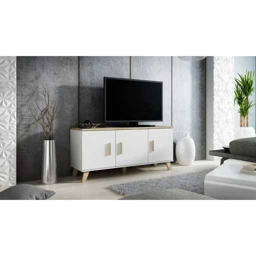 Cama бюфет LOTTA 150 3D бял + дъб сонома