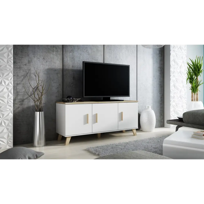 Cama бюфет LOTTA 150 3D бял + дъб сонома