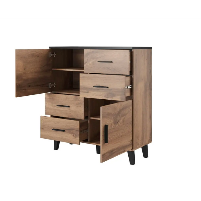 Cama бюфет LOTTA 110 2D4S дъб вотан/мат черен